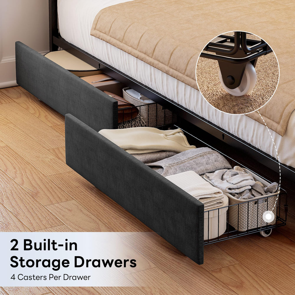 Twin Corner Bed Frame with Upholstered Guardrail U882