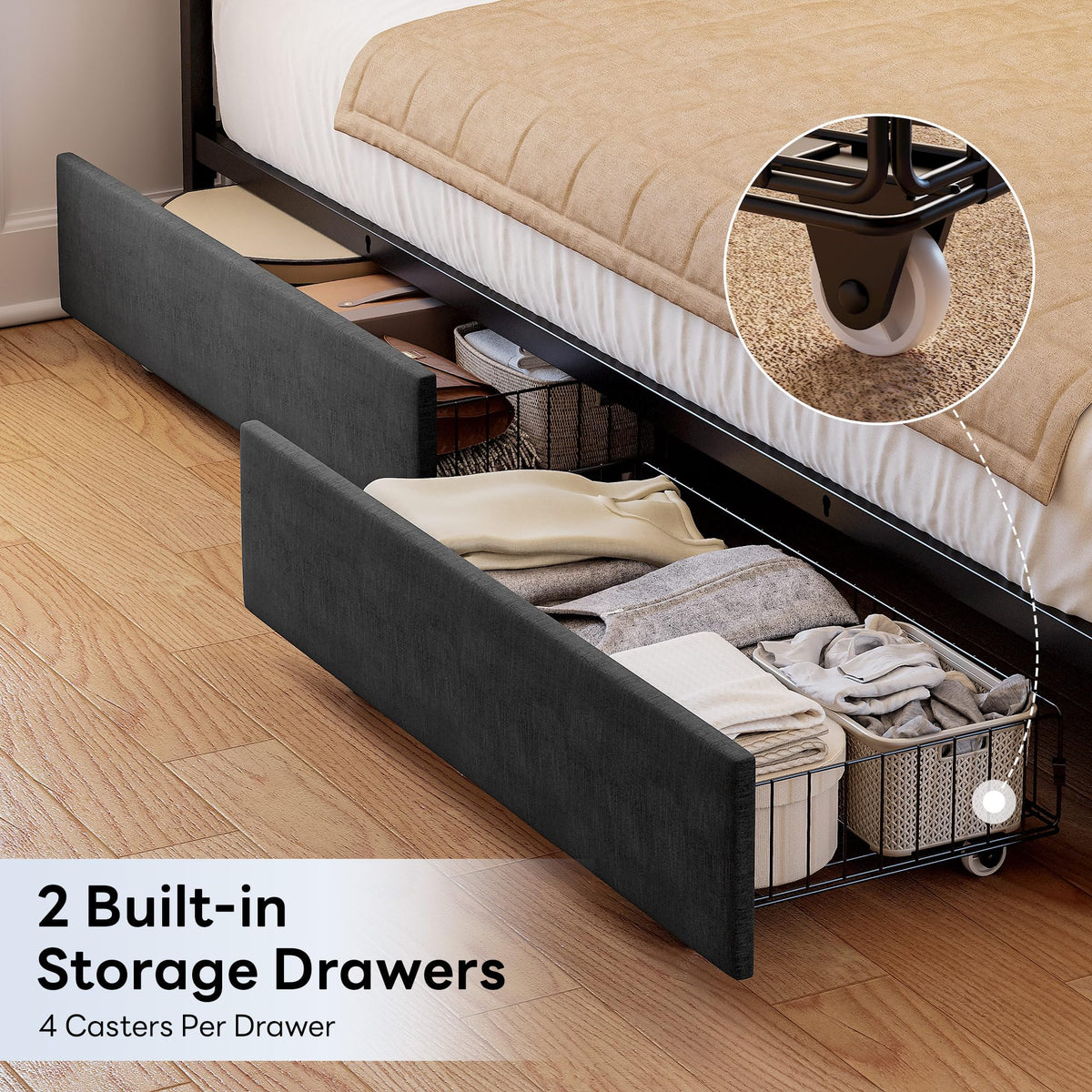 Twin Corner Bed Frame with Upholstered Guardrail U882