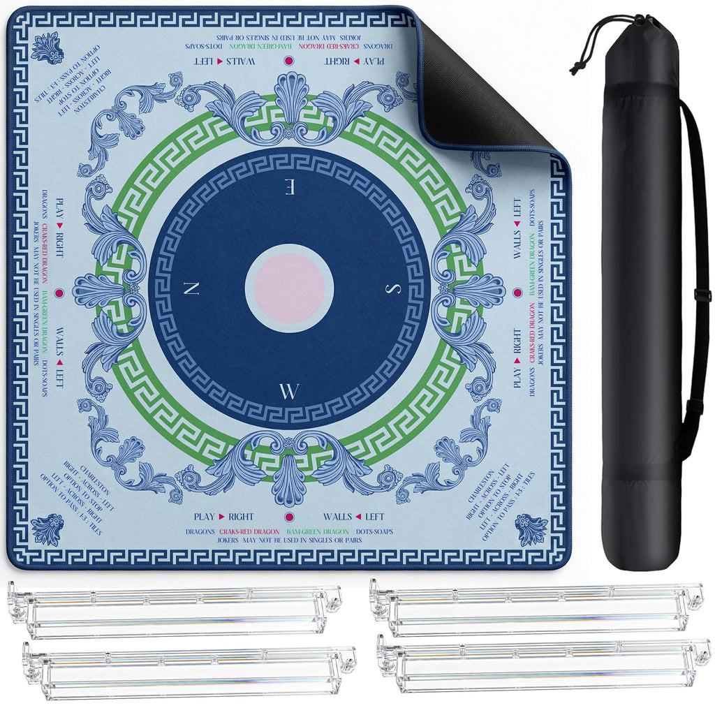 Mahjong Mat and Racks Set Waterproof Neoprene A442