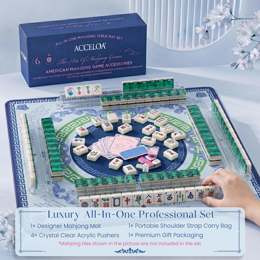 Mahjong Mat and Racks Set Waterproof Neoprene A442