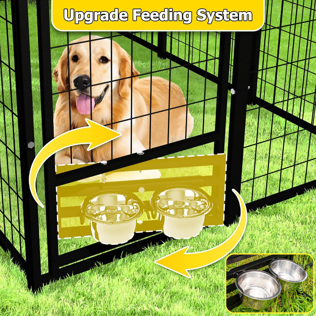 Heavy Duty Outdoor Dog Kennel with Roof Cover T44680